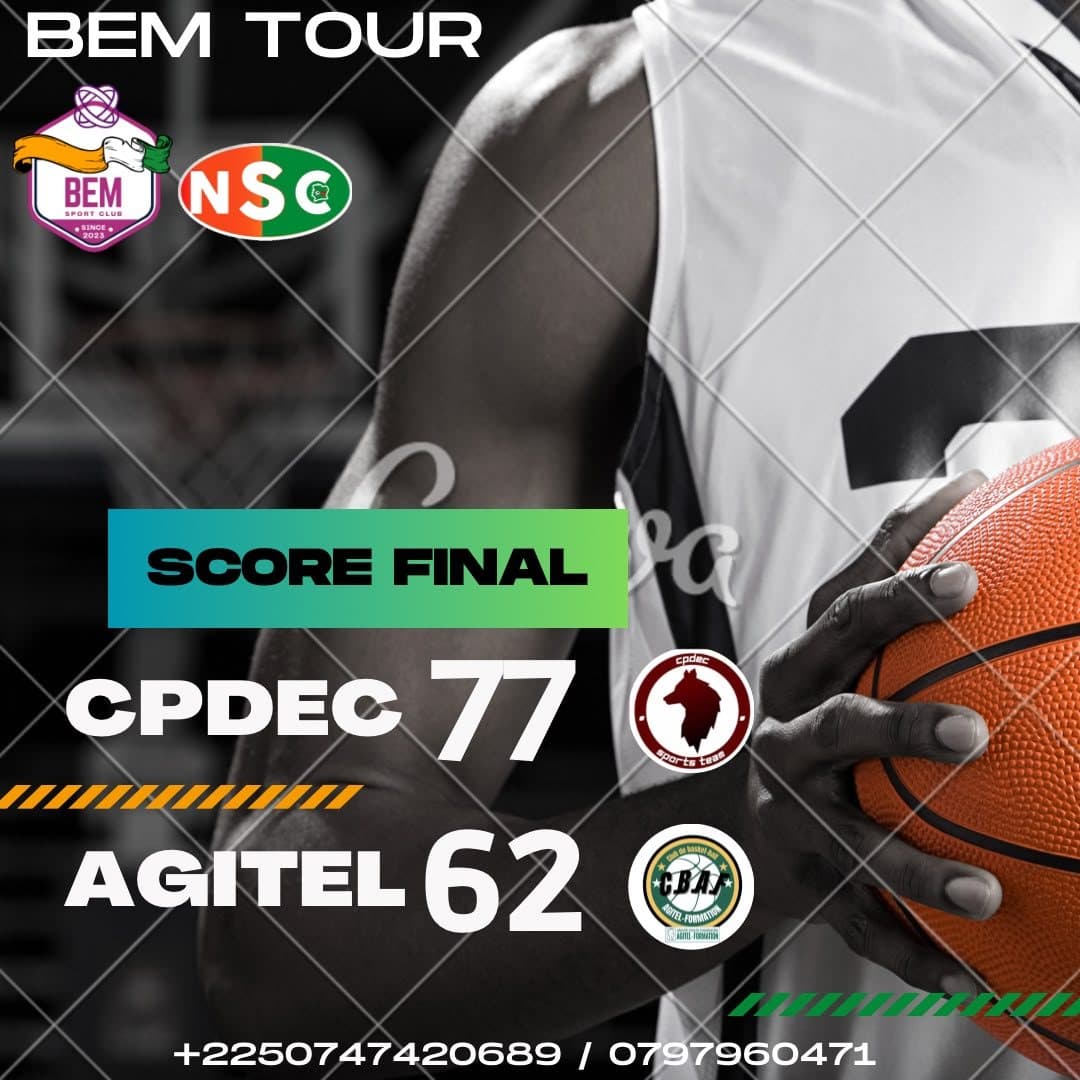 BEM Tour, score final : CPDEC 77, AGITEL 62